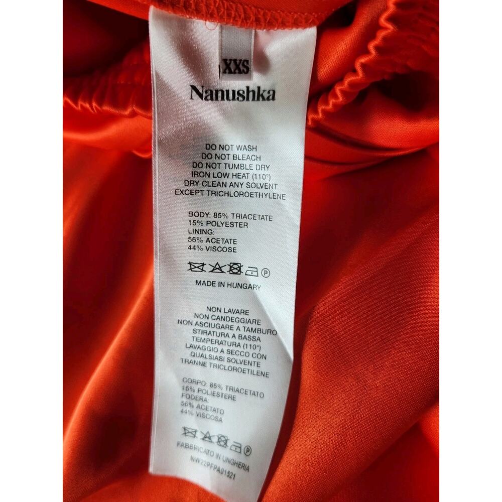 Nanushka Difya Satin Draped Crisscross Top & Millo Pleated Satin Pants S/XXS - Picture 7 of 7